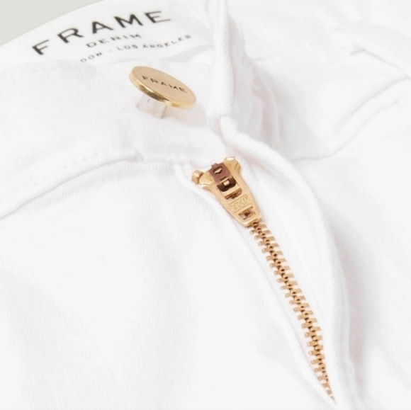 FRAME Le Skinny de Jeanne Raw Stagger Hem Jeans, Size 30, White, NWT - Picture 5 of 16